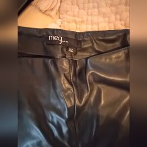 Meg Black Faux Leather Pants XL